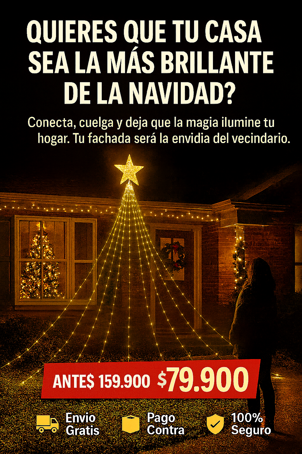 Extencion de luces en forma de arbol + estrella