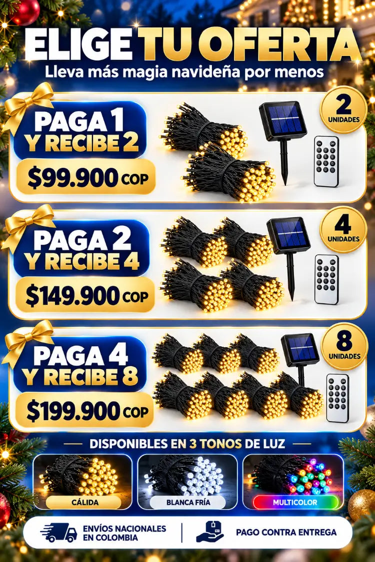 Ofertas navideñas en luces solares